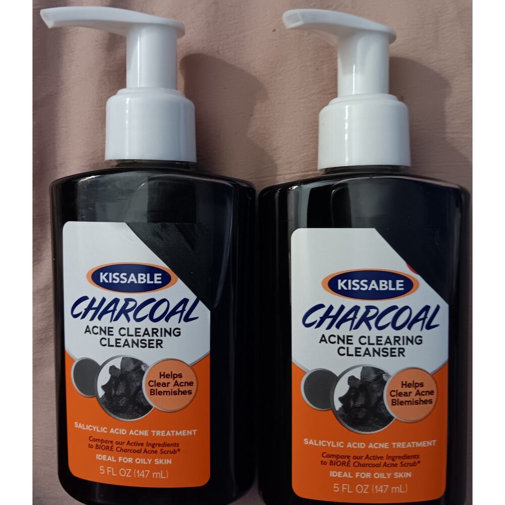 Kissable Deep Pore Charcoal Acne Scrub 5 Oz NEW 2 Bottles